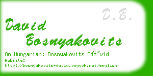 david bosnyakovits business card